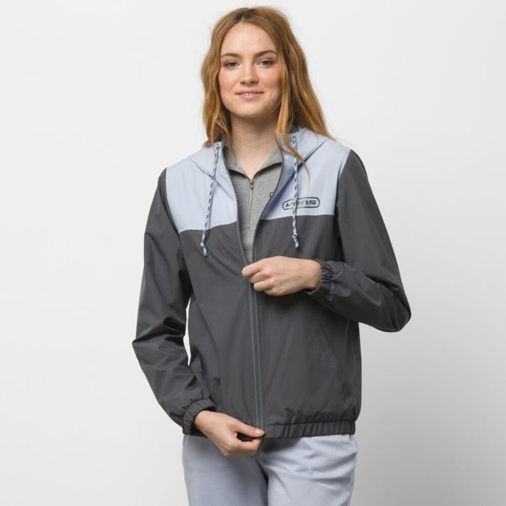 Vans Color Block Full-Zip Gray/Blue Windbreaker Women's Size XS
